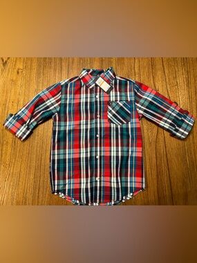 Tommy Hilfiger Red, Blue & White Plaid Button-Up Shirt